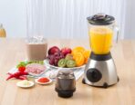 Professional Kitchen Licuadora Heavy Duty Stainless Steel Electric Fresh Fruit Juice 2 In 1 Juicers And Blenders With Glass Jar - Image 3